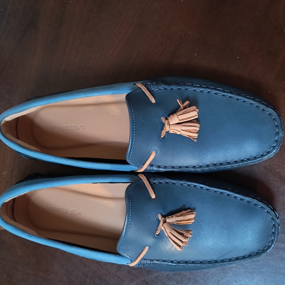 Lacoste blue slip ons sz 9